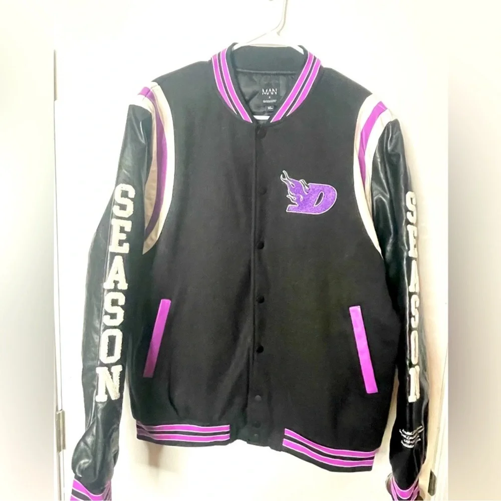 BOOHOO MAN SPORTS VARSITY BOMBER JACKET